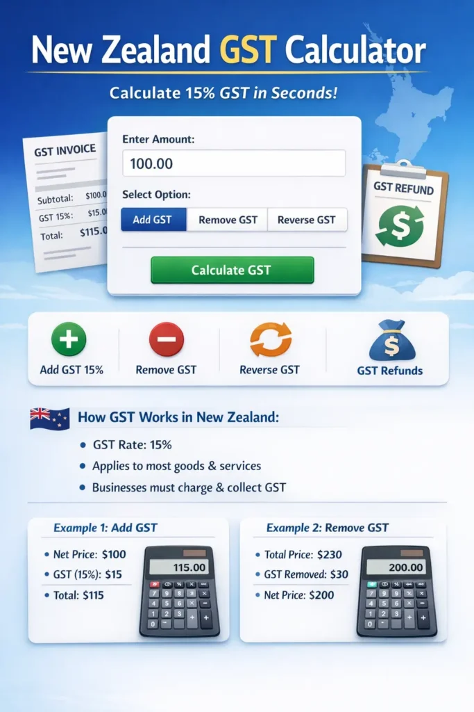 New Zealand Online GST calculator