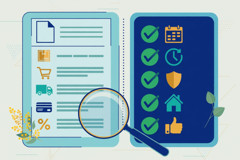 Tax invoice with checklist, illustration for the Australian tax invoice checklist