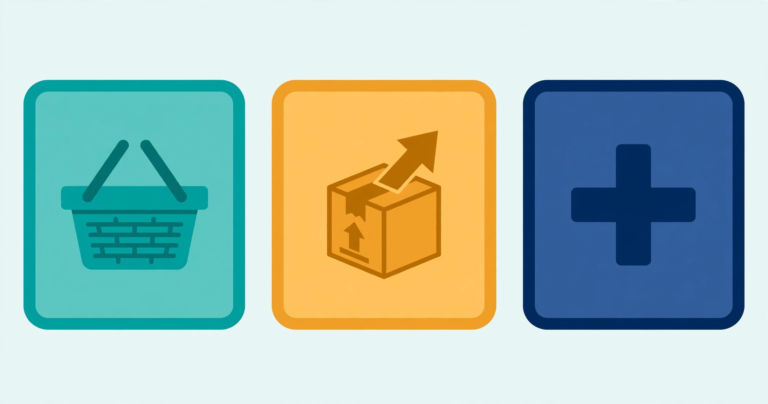 Icons for GST-free, zero-rated and exempt supplies, illustration for the NZ GST rates guide