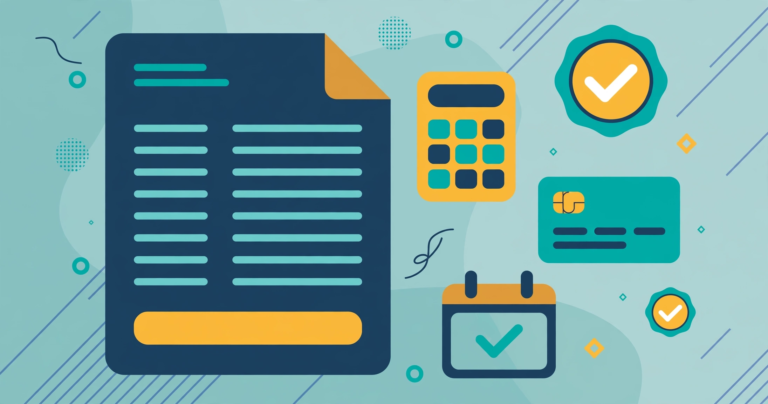 Tax invoice document with calculator, illustration for the NZ GST invoice calculator
