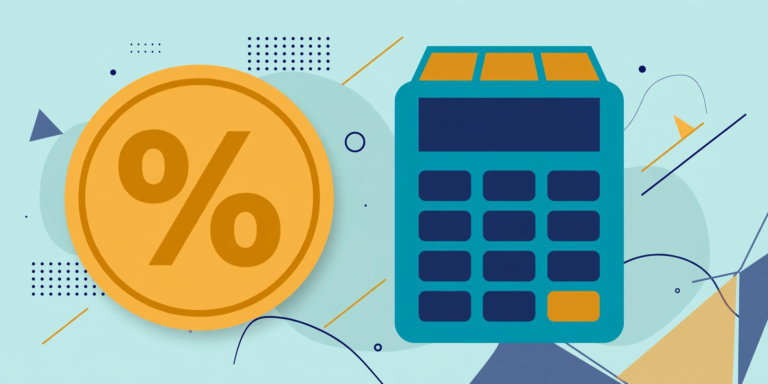 15 percent badge with calculator, illustration for the NZ GST percentage calculator